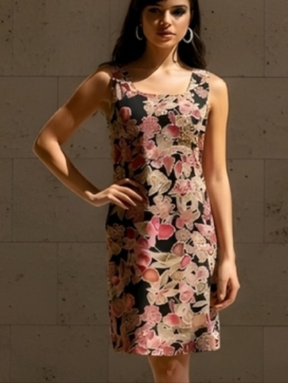 Sag Harbor Women's Floral Watercolor Shift Dress Size 8